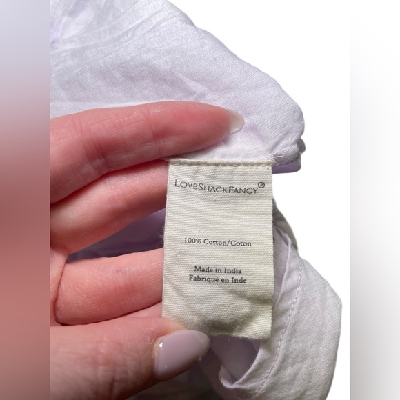 LoveShackFancy Natasha Ruffle Mini Dress Purple White Cotton Size Large - Picture 5 of 6